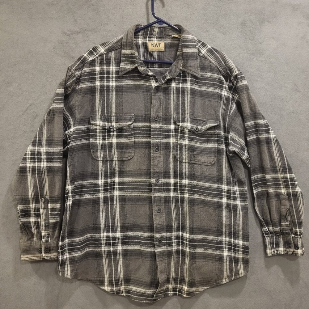 VTG‎ Northwest Territory Flannel Shirt Men's Size XL Plaid Naturals Long Sleeve